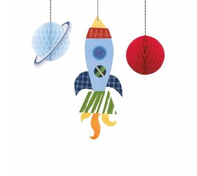Hanging decoration outer space 3 pieces