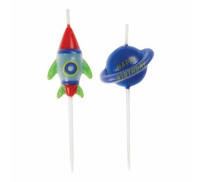 Taartkaarsjes Outer Space 6 stuks