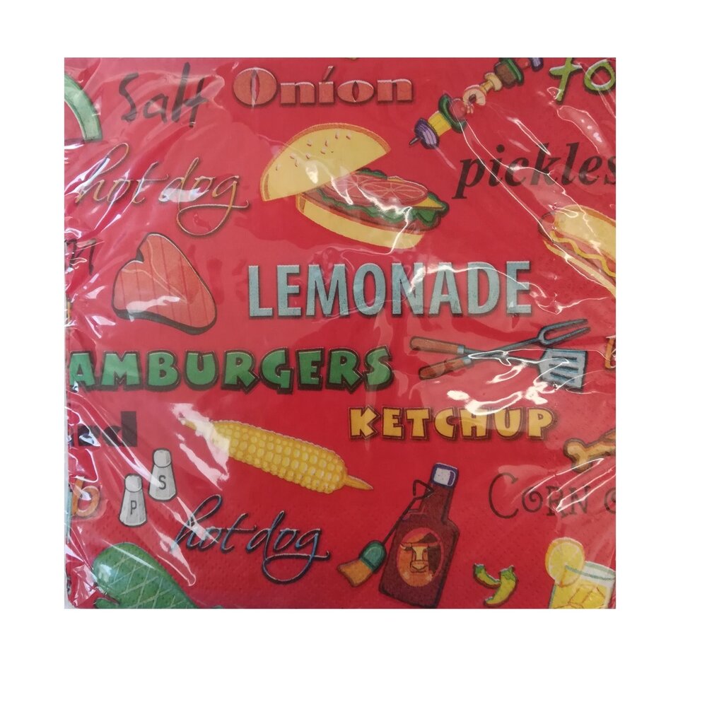 Pouvoir NAPKIN BACKYARD BBQ Party 33x33cm | 16 pièces