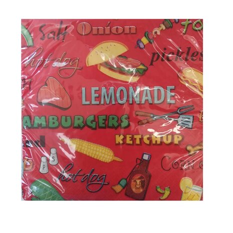 Pouvoir NAPKIN BACKYARD BBQ Party 33x33cm | 16 pièces