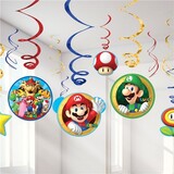 Amscan Décoration suspendue Swirl Super Mario 12-Partie Amscan Décoration suspendue Swirl Super Mario 12-Partie