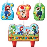 Amscan Bougies Set Super Mario 4 pièces Amscan Bougies Set Super Mario 4 pièces