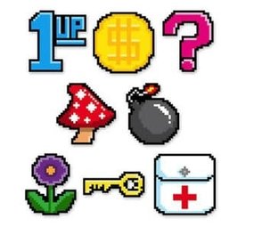 Cutouts mini 8-Bit | 10 stuks