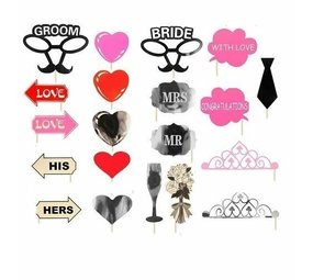Henbrandt Photo Booth Props Wedding 20 stuks Henbrandt Photo Booth Props Wedding 20 stuks