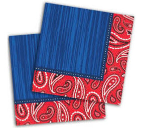 Serviette bandana et jeans bleus | 16 pièces Serviette bandana et jeans bleus | 16 pièces