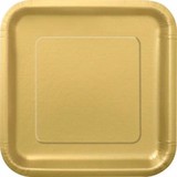 Plates gold square 22 cm | 14 pieces