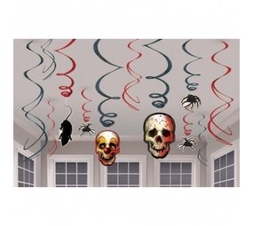 Hangdecoratie swirl horror | 12 stuks Hangdecoratie swirl horror | 12 stuks