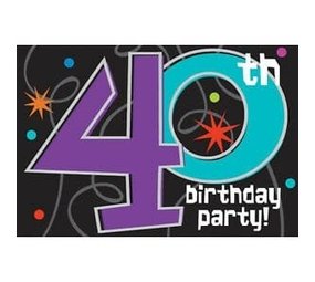 Invitation 40 ans 8 pièces Invitation 40 ans 8 pièces