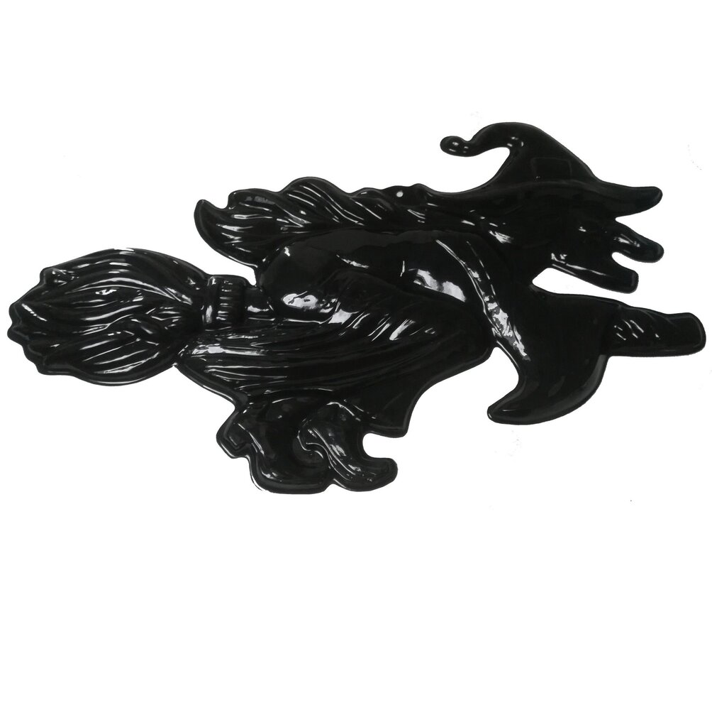 Décoration murale sorcière en plastique noir