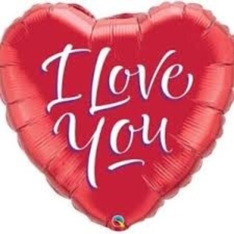 Folie Ballon Heart Red I Love You