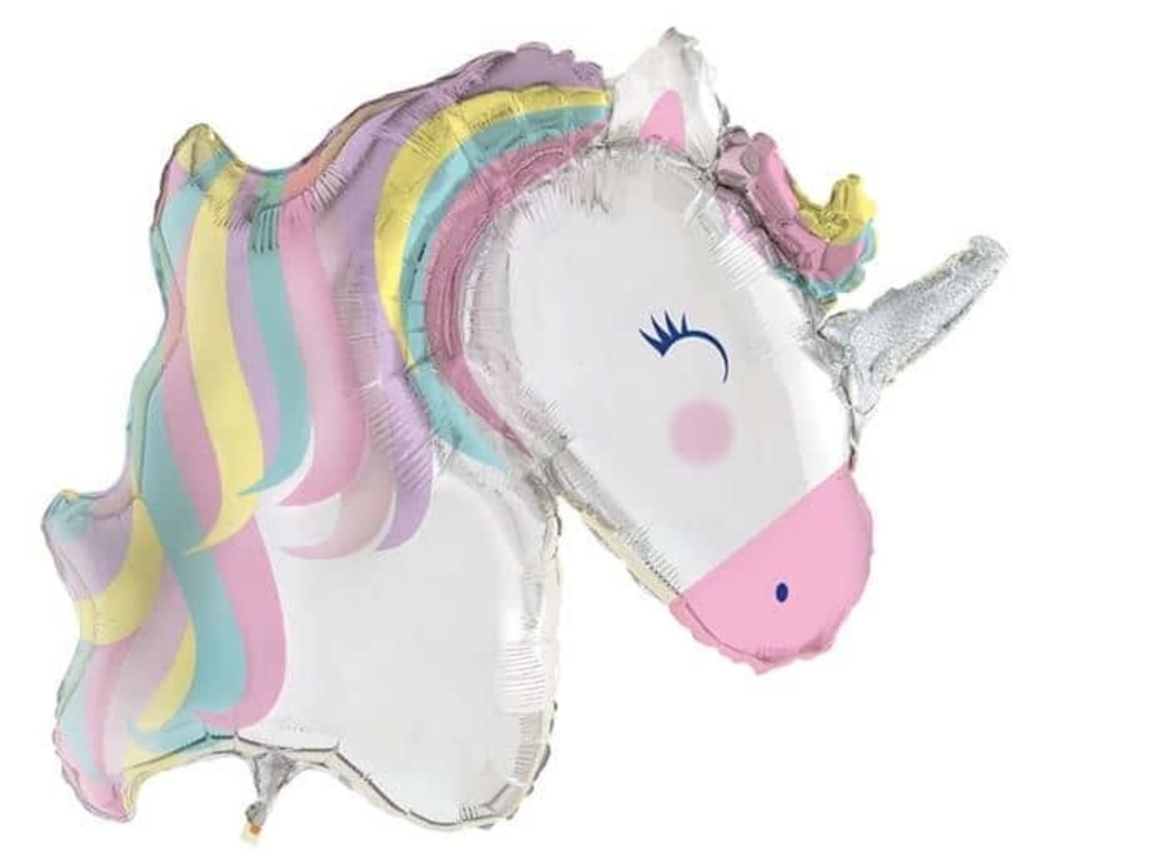 Unique Party Unicorn Hooray SuperShape Ballon 106cm | per stuk Unique Party Unicorn Hooray SuperShape Ballon 106cm | per stuk