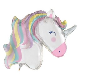 Unique Party Unicorn Hooray SuperShape Ballon 106cm | per stuk Unique Party Unicorn Hooray SuperShape Ballon 106cm | per stuk
