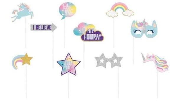 Unique Party Unicorn Hooray Photo Props | 10 pieces