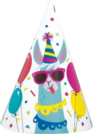 Party Hat Lama Geburtstag | 8 Stücke