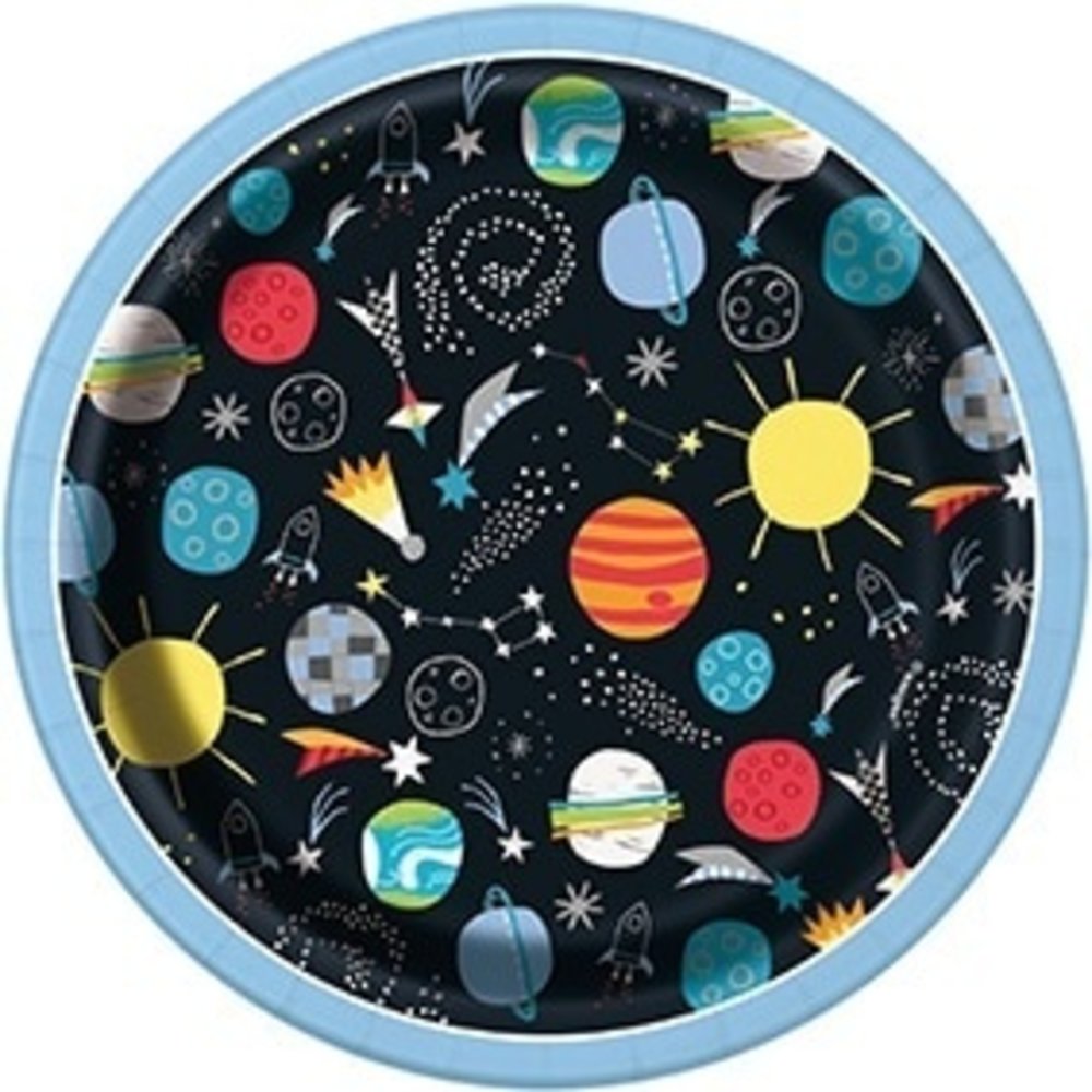 Unique Party Bord Outer Space 18cm | 8 stuks Unique Party Bord Outer Space 18cm | 8 stuks