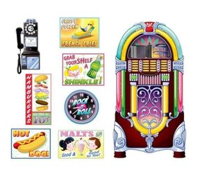 Wanddecoratie Rock and Roll Cafe | 8 stuks Wanddecoratie Rock and Roll Cafe | 8 stuks