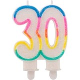 Folat Bougie 30 ans de couleur paillettes