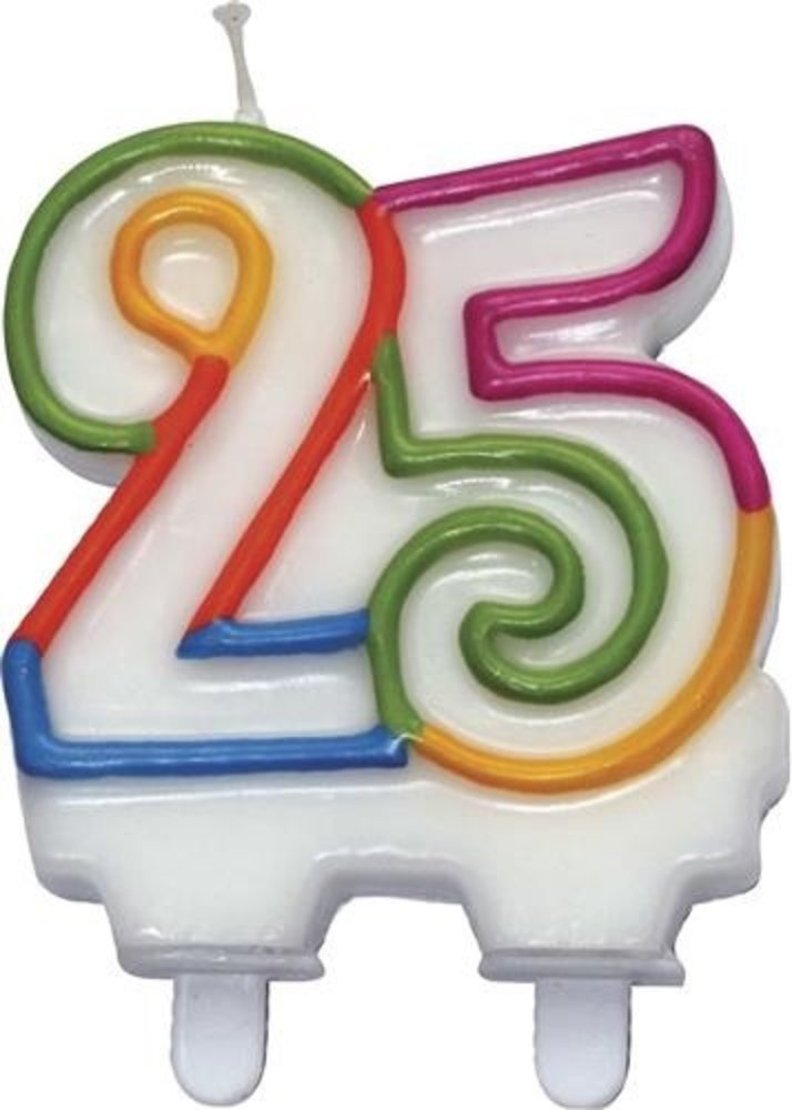 Kaars 25 jaar gekleurd Kaars 25 jaar gekleurd