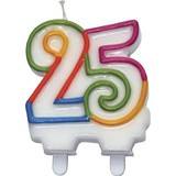 Candle for 25 years colored