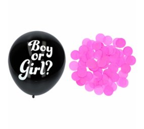Folat Balloons Gender reveal girl with pink confetti 41cm | 3 pieces Folat Balloons Gender reveal girl with pink confetti 41cm | 3 pieces