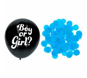 Folat Ballonnen Gender Reveal Jongen met blauwe confetti 41cm | 3 stuks