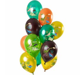 Folat Dino Ballons Couleurs Jungle 30cm | 12 pièces
