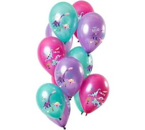 Folat Ballon Dinoos Green-Paars-Pink 30 cm | 12 Stücke Folat Ballon Dinoos Green-Paars-Pink 30 cm | 12 Stücke