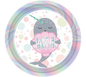 Plate unicorn whale narwal 23cm | 8 pieces Plate unicorn whale narwal 23cm | 8 pieces