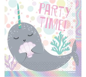 Napkin unicorn whale Narwal 33x33 | 16 pieces Napkin unicorn whale Narwal 33x33 | 16 pieces