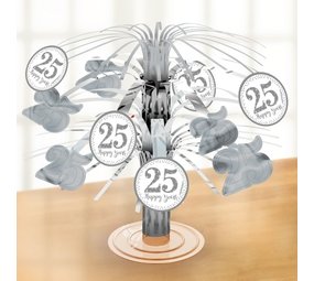 Tafeldecoratie 25 jaar getrouwd zilver