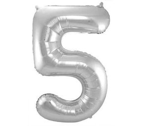 Balloon foil 5 silver 86 cm Balloon foil 5 silver 86 cm