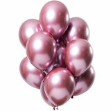 Ballonnen set Mirror Pink chrome | 12 stuks