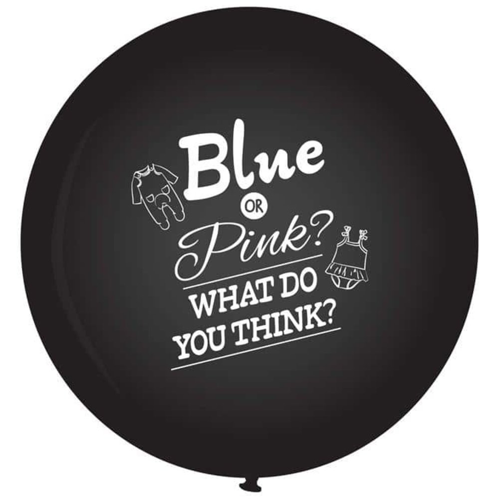 Haza - Witbaard Ballon XXL Gender Reveal 90cm | per stuk Haza - Witbaard Ballon XXL Gender Reveal 90cm | per stuk