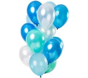 Balloon set of azure blue metallic | 15 pieces Balloon set of azure blue metallic | 15 pieces