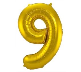 Paper Dreams Ballon folie 9 goud | 86 cm Paper Dreams Ballon folie 9 goud | 86 cm