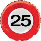 Folat Ballon folie 25 jaar Verkeersbord