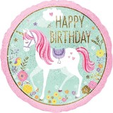 Amscan Magical Unicorn Happy Birthday Folie Ballon 45cm | per stuk Amscan Magical Unicorn Happy Birthday Folie Ballon 45cm | per stuk