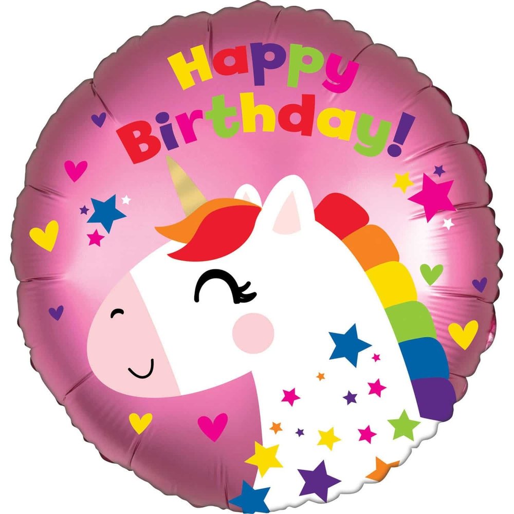 Folie Ballon Einhorn Einhorn Alles Gute zum Geburtstag | 45 cm Folie Ballon Einhorn Einhorn Alles Gute zum Geburtstag | 45 cm