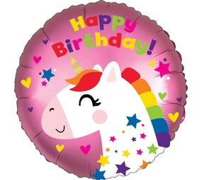 Folie Ballon Unicorn Unicorn Happy Birthday | 45cm Folie Ballon Unicorn Unicorn Happy Birthday | 45cm