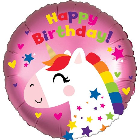 Folie Ballon Einhorn Einhorn Alles Gute zum Geburtstag | 45 cm Folie Ballon Einhorn Einhorn Alles Gute zum Geburtstag | 45 cm