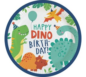 Amscan Assiette Dino-Mite 23 cm | 8 pièces Amscan Assiette Dino-Mite 23 cm | 8 pièces