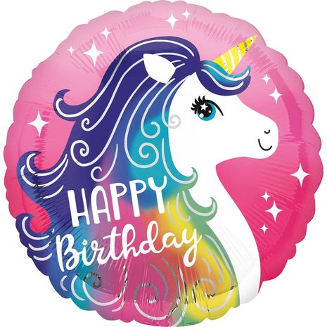Folie Ballon Unicorn Rainbow Happy Birthday 45cm Folie Ballon Unicorn Rainbow Happy Birthday 45cm