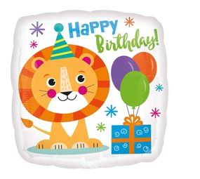 Amscan Ballon en aluminium Happy Birthday Lion 45 cm | par pièce Amscan Ballon en aluminium Happy Birthday Lion 45 cm | par pièce