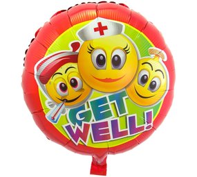 Folie Ballon bekommt gut Smileys | 45 cm