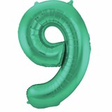 Folat Ballon folie 9 mat groen | 86cm Folat Ballon folie 9 mat groen | 86cm