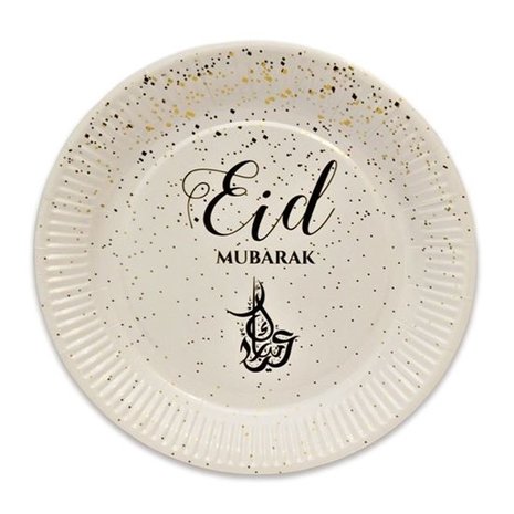 Bord Eid Mubarak Goud 23 cm | 8 stuks Bord Eid Mubarak Goud 23 cm | 8 stuks
