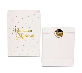 Haza - Witbaard Traitement du sac Ramadan Mubarak Papier | 6 morceaux