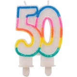Folat Kaars 50 jaar Glitter | 1 stuks