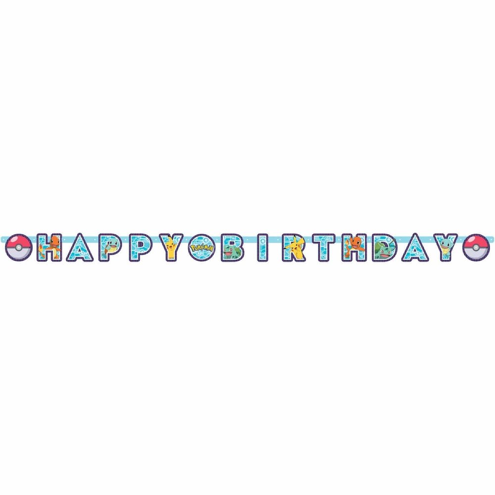 Amscan Pokémon Buchstabengirlande Happy Birthday 12x218cm | pro Einheit Amscan Pokémon Buchstabengirlande Happy Birthday 12x218cm | pro Einheit