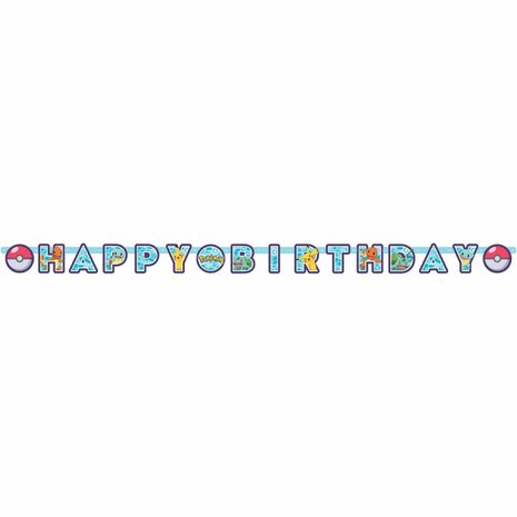 Amscan Pokémon Buchstabengirlande Happy Birthday 12x218cm | pro Einheit Amscan Pokémon Buchstabengirlande Happy Birthday 12x218cm | pro Einheit
